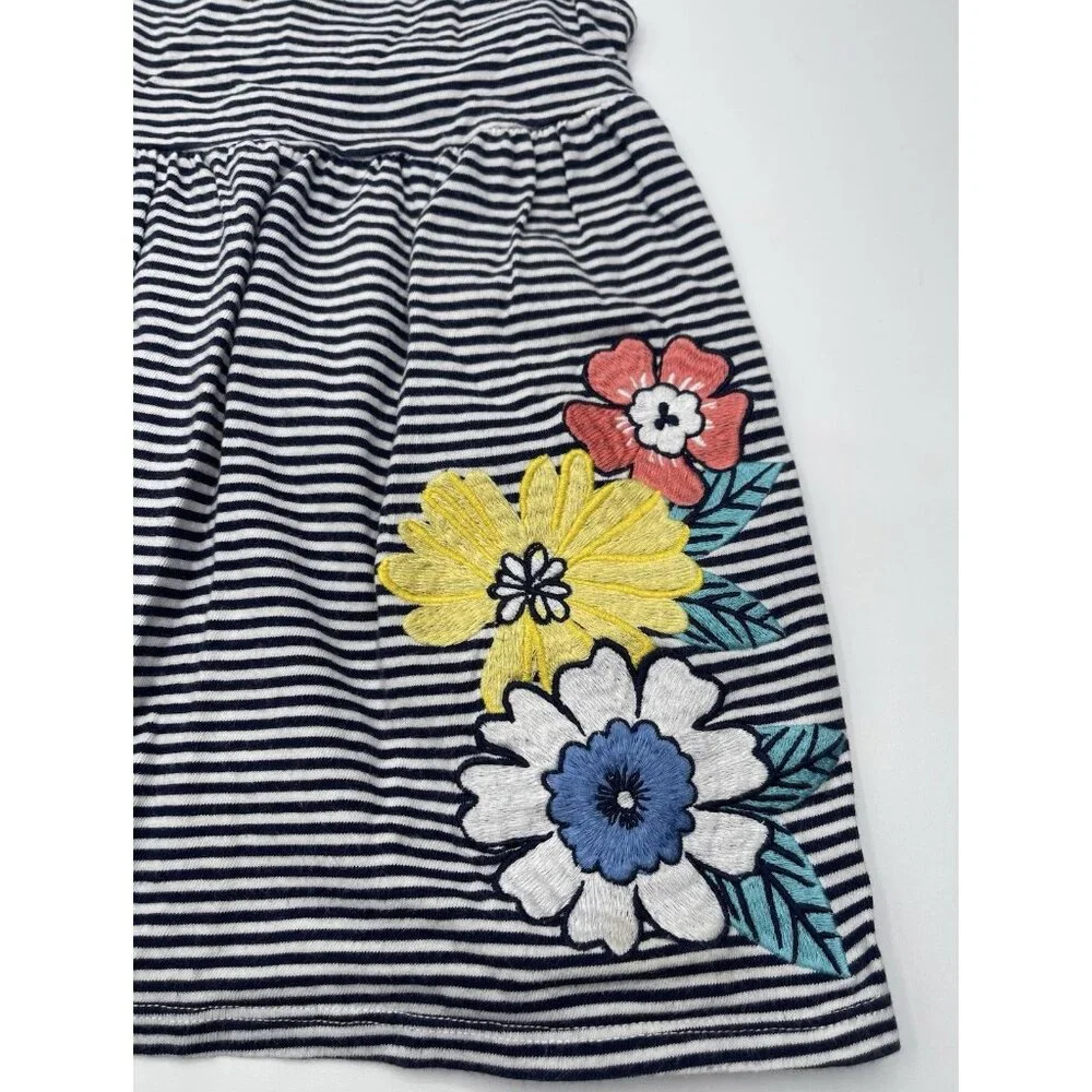Gymboree Dress Girls Baby Size 18-24 Months Floral Embroidered Striped‎